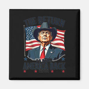 Íman Presidente Patriótico Donald Trump Cowboy Assumind