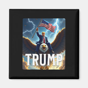 Íman Presidente Trump Andando Uma Águia. Política Patri