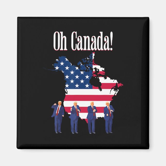 Íman Presidente Trump Dance No Canadá Mapa da bandeira  (Frente)