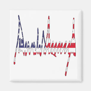 Íman Presidente Trump Signature USA Flag Color Patrióti