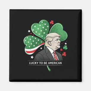 Íman Presidente Trump Sortudo - Trevo de Três Folhas Ir