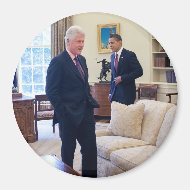 Íman Presidentes Barack Obama e Bill Clinton (Frente)