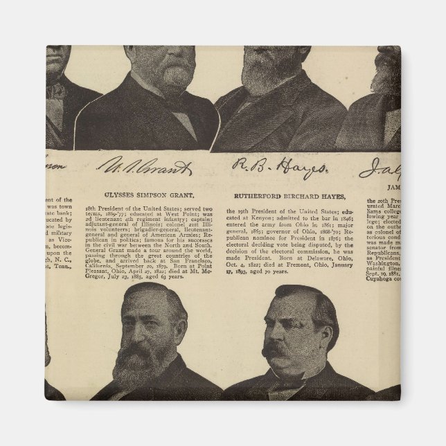 Íman Presidentes EUA, autógrafos, biografias (Frente)