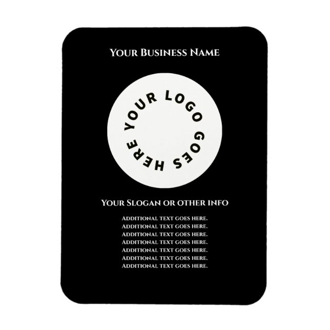 Íman Preto adicione seu próprio texto e logotipo (Vertical)