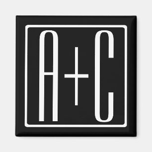 Íman Preto & Branco   Iniciais de Casais