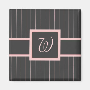 Íman Preto com pinstripes cor-de-rosa