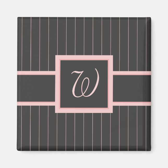 Íman Preto com pinstripes rosa (Frente)