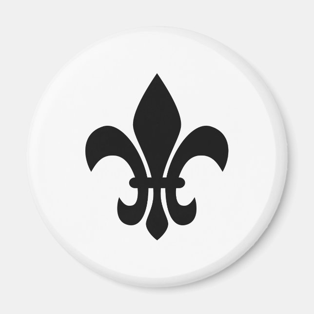 Íman Preto e Branco Fleur de Lis (Frente)