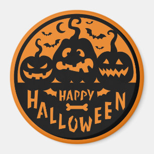 Íman Preto e Laranja Feliz Halloween