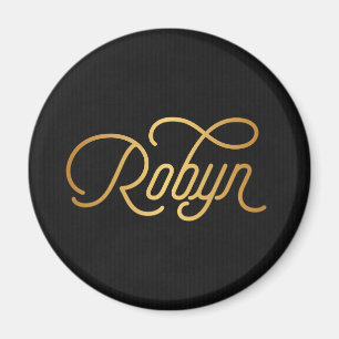 Íman Preto elegante personalizado do ouro de Robyn do