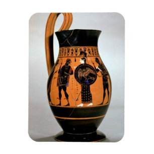 Íman Preto-figura olpe do sótão que descreve Athena