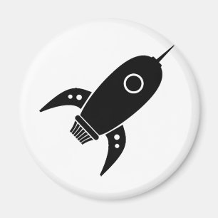 Íman Preto gordo do navio de Rocket retro
