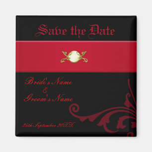 Íman Preto gótico ornamentado e vermelho da imã salve