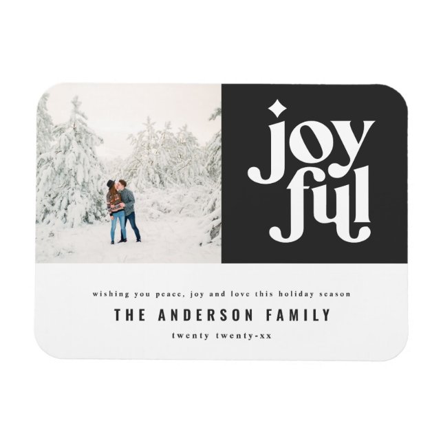 Íman preto gráfico mínimo moderno (Horizontal)