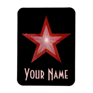 Íman Preto-ímã flexível 'Name' da Estrela Vermelha