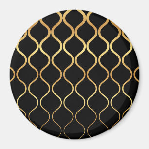 Íman Preto, ouro, legal, tendência, desenho abstrato re