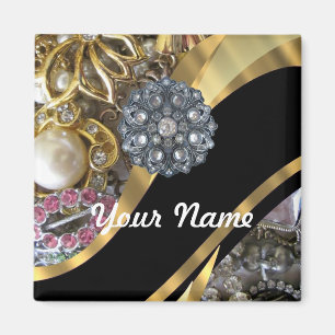 Íman Preto & ouro que bling