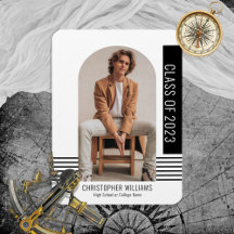 Preto para Graduação de Ano Moderno Minimalista