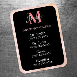 Íman Preto Rosa e Branco Números Importantes Monogramad