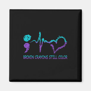Íman Prevenção ao Suicídio Mental Broken Crayons Still