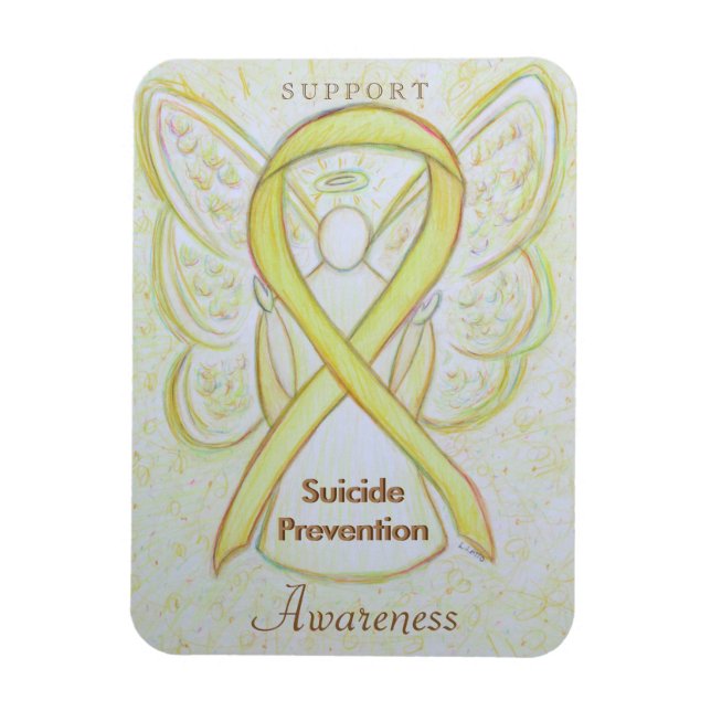 Íman Prevenção ao suicídio Sensibilização Fita anjo (Vertical)