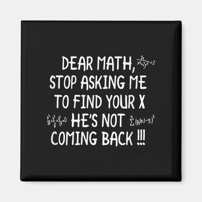 Íman Prezada citação de Matemática Engraçada (Frente)