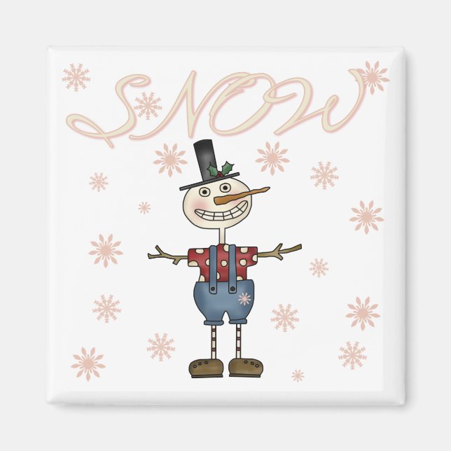 Íman Prim Snowman Camisetas e presentes (Frente)