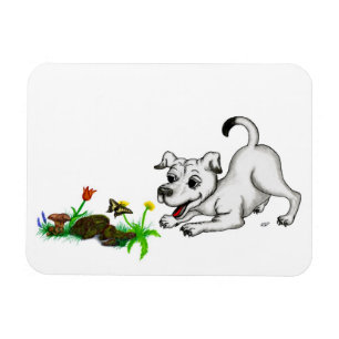 Íman Primavera acordado, cachorro com borboleta