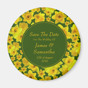 Íman Primavera Amarelo Daffodil - Salve A Data Do Casam