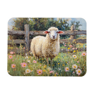 Íman Primavera com pintura de flores selvagens