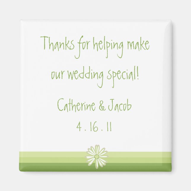 Íman Primavera Daisy Wedding Favor Magnet (Frente)