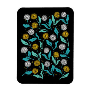 Íman Primavera Dandelion Flores e Folhas Design