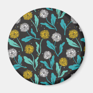 Íman Primavera Dandelion Flores e Folhas Design