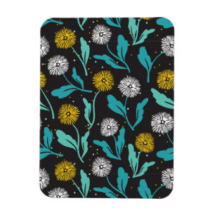 Íman Primavera Dandelion Flores e Folhas Design