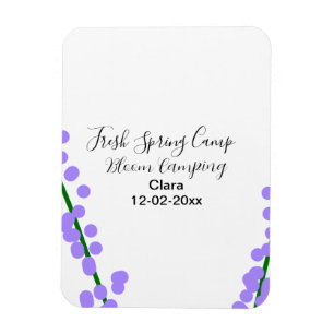 Íman Primavera fresca camping lavanda flores nome data