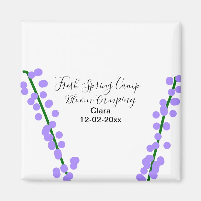 Íman Primavera fresca de camping lavanda flores nome da (Frente)