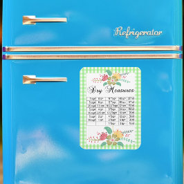 Íman Primavera Green Gingham Dry Measures Floral Magnet