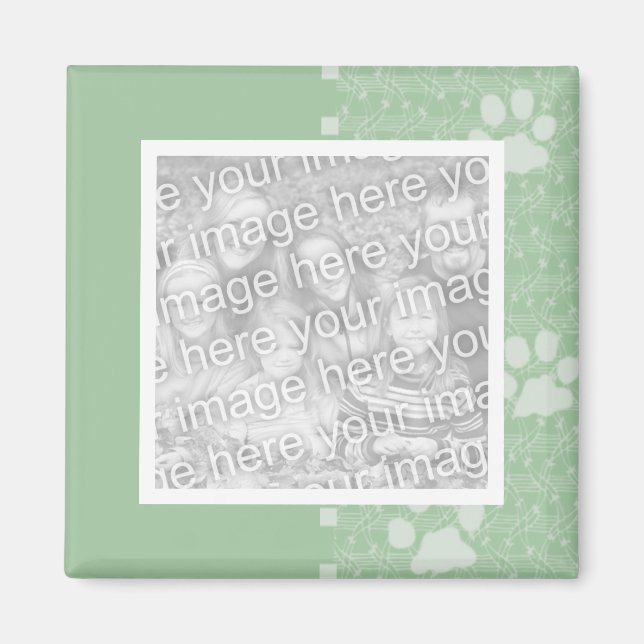 Íman Primavera Green Paws Fotografias Magnets (Frente)