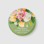 Íman Primavera Meadow Floral Chá de panela Magnet<br><div class="desc">Belo design de chá de panela floral com um buquê lindo de pessegueiros,  cor-de-rosa,  amarelas e brancas,  sobre fundo verde. Sacudir nosso design para ver uma floral coordenada de volta para um toque especial extra.</div>