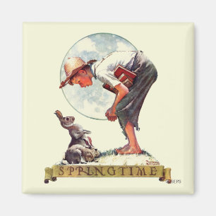 Íman Primavera, menino 1935 com coelho