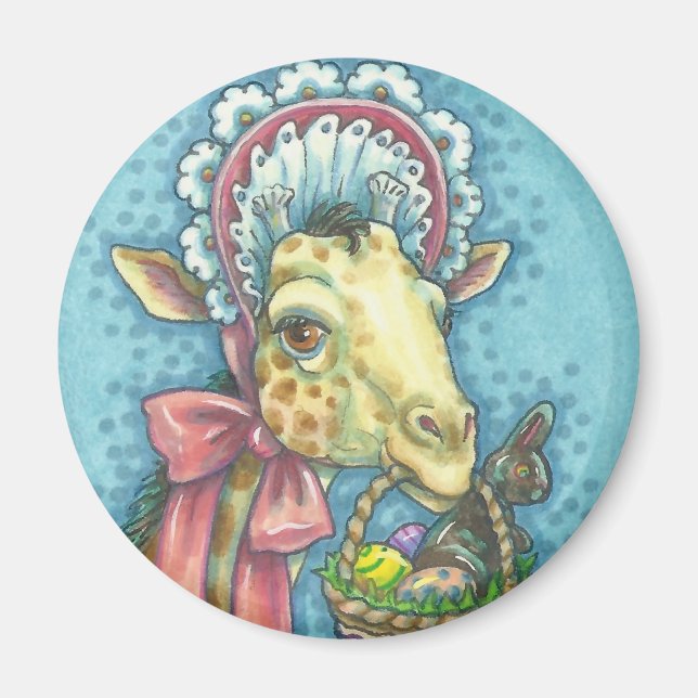 Íman Primavera PÁSCOA GIRAFFE MAGNET Round (Frente)
