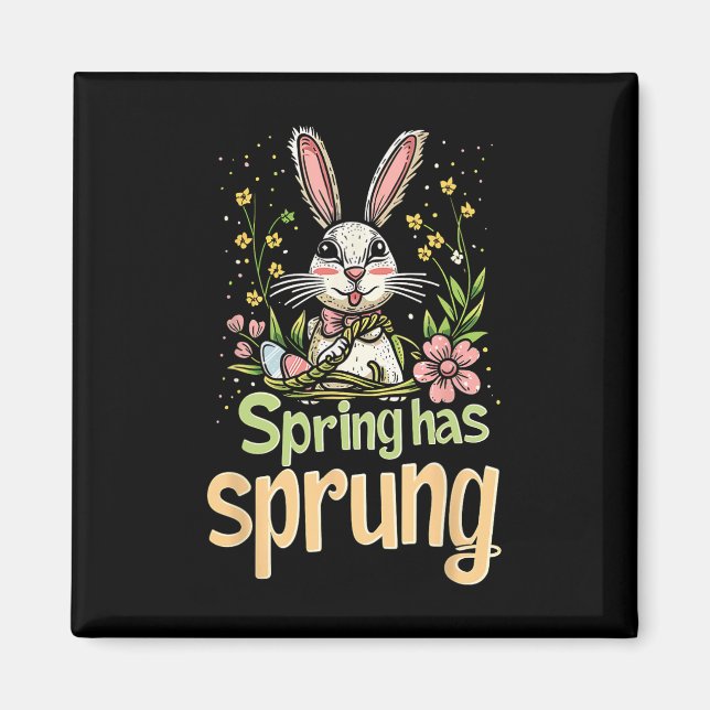 Íman Primavera tem o Sprung Holiday Páscoa Engraçado Te (Frente)