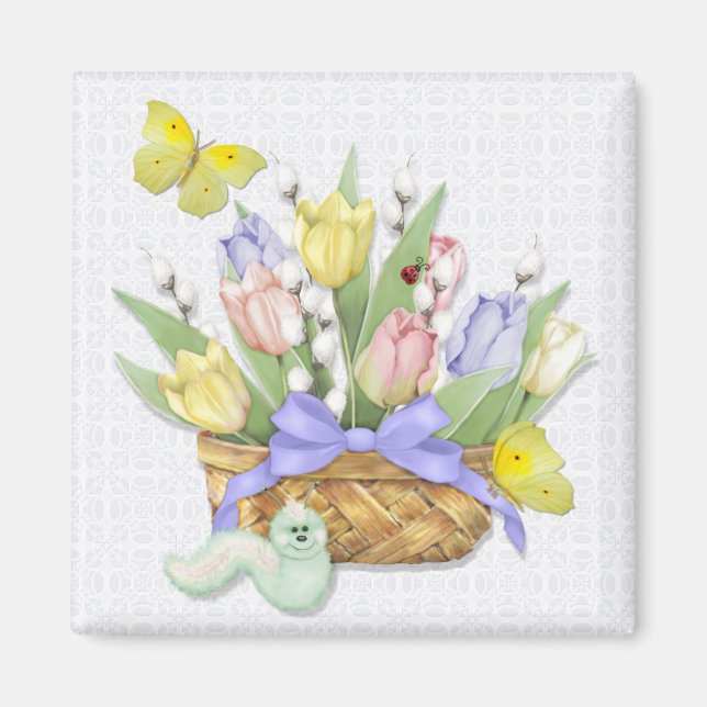 Íman Primavera Tulip Basket (Frente)