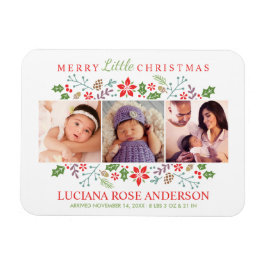 Íman Primeira Colagem Fotográfica do Bebê de Natal feli