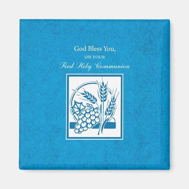 Íman Primeira Comunhão, Trigo, Uva Azul (Frente)
