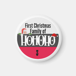 Íman Primeira Família Ho Ho Ho de Natal Personalizar