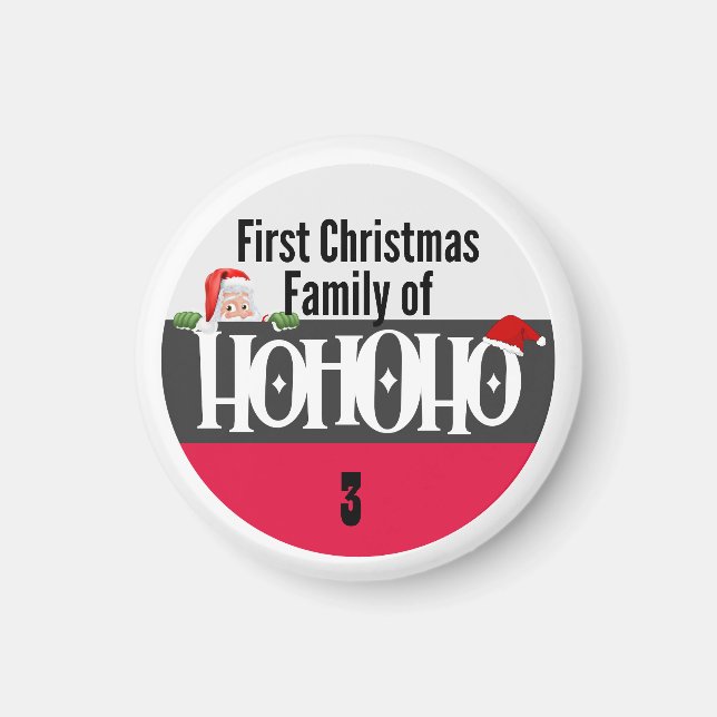 Íman Primeira Família Ho Ho Ho de Natal Personalizar (Frente)