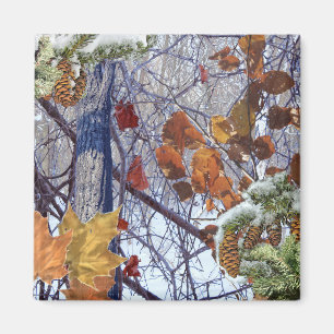 Íman Primeira neve Floresta de inverno Camo Impressão