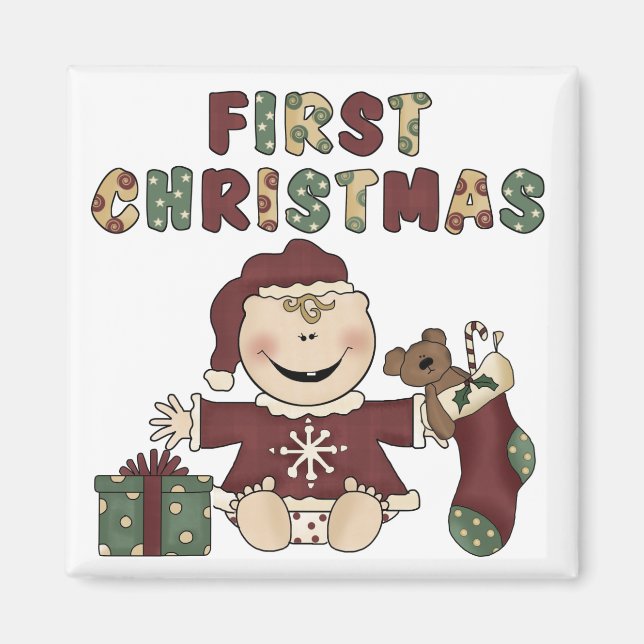 Íman Primeiras Camisetas e presentes de Natal (Frente)