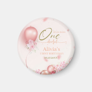 Íman Primeiro aniversario Floral Rosa Magnífico